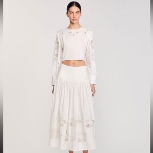 Sandro Edonie Long Poplin Skirt